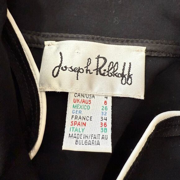 Joseph Ribkoff Black Wiggle Pencil Dress Small S 4 Mock Wrap - Picture 3 of 7